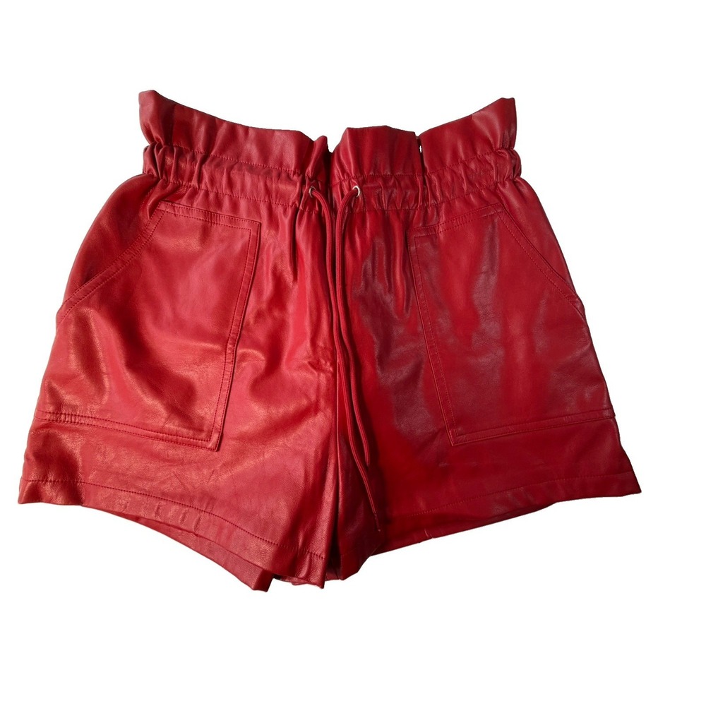 Whiteroom + Cactus Faux Red Leather Shorts Size M